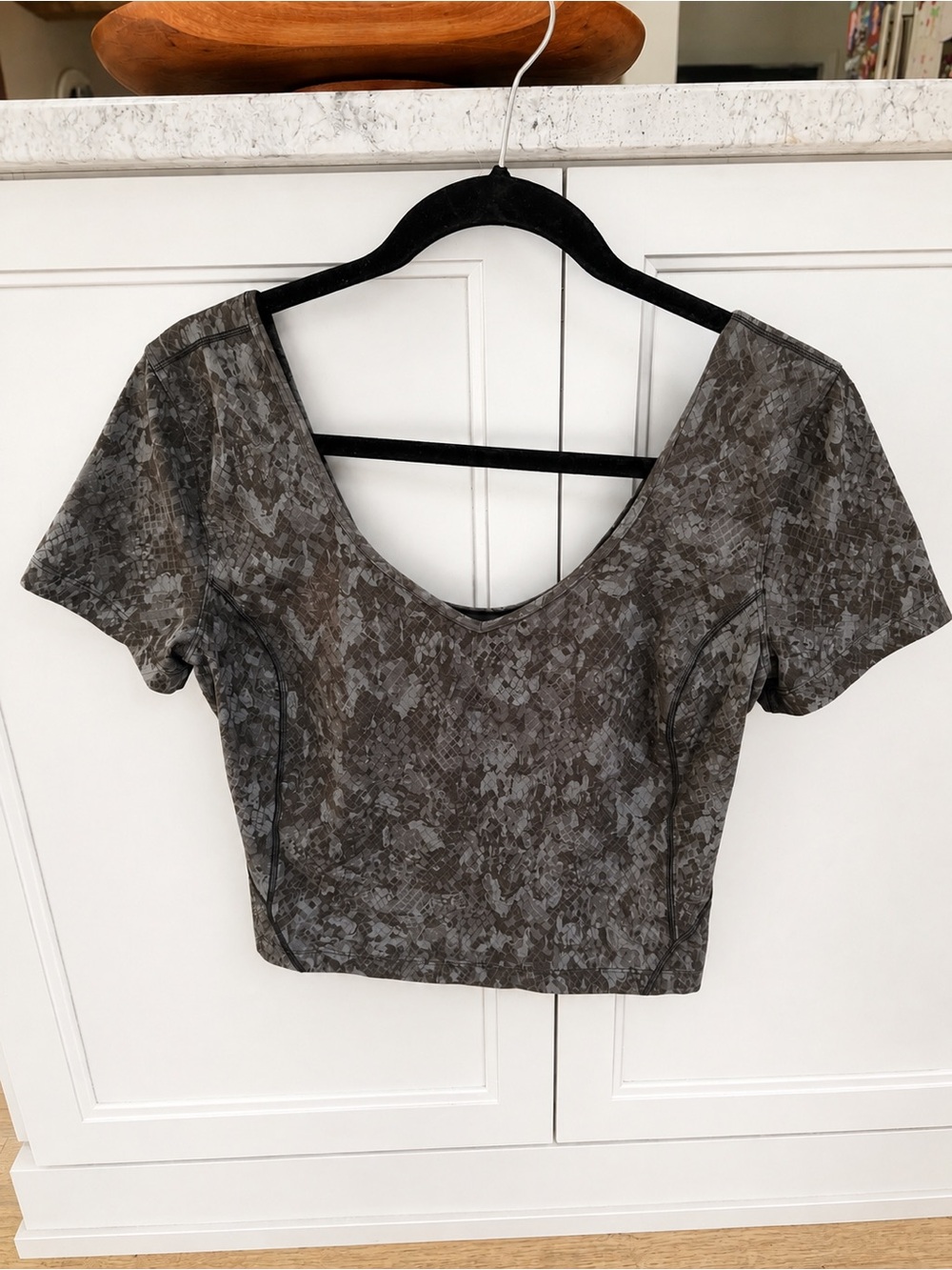 lululemon athletica Gray Camo Scoop Crop Top